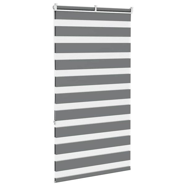 vidaXL zebragardin m&oslash;rkegr&aring; 80x150 cm stofbredde 75,9 cm polyester