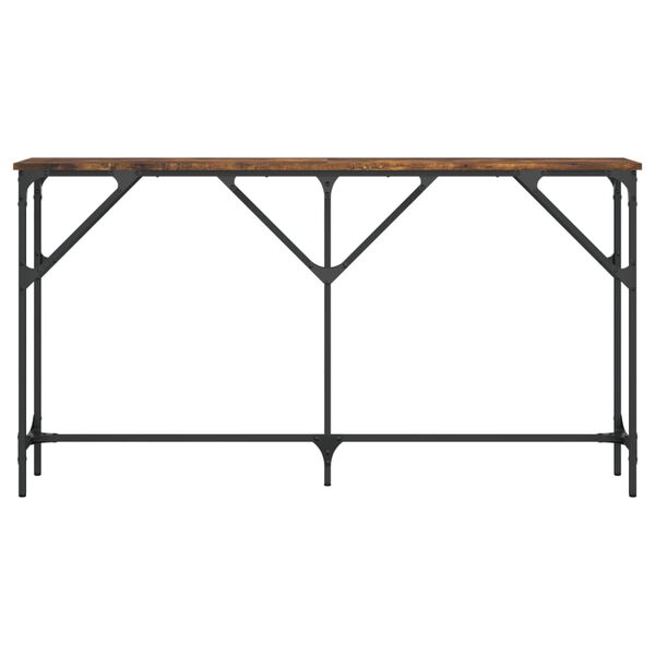vidaXL konsolbord 140x23x75 cm konstrueret træ røget egetræsfarve