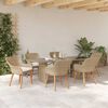 vidaXL Have Spisebordss&aelig;t med pude 7 pcs Beige polyrattan