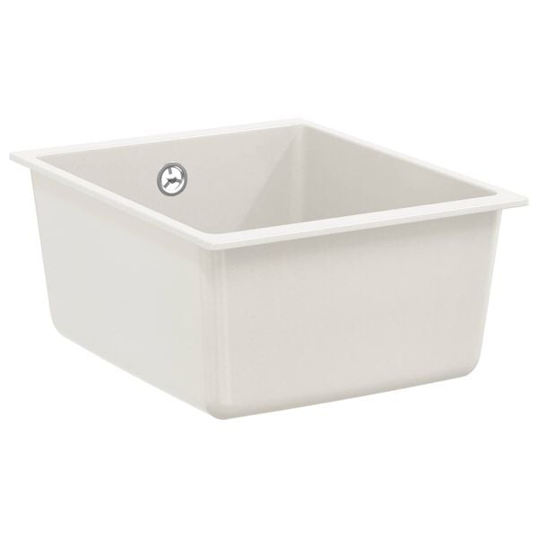 vidaXL Vask Hvid 370 x 460 mm 80% Kvarts og 20% Resin