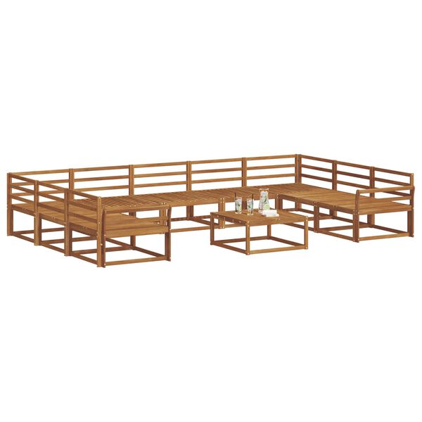 vidaXL Udend&oslash;rs sofagruppe 10 pcs Naturfarvet Massivt Akacietr&aelig;