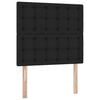 vidaXL Seng med opbevaring og madras Sort 90 x 200 cm Polyester