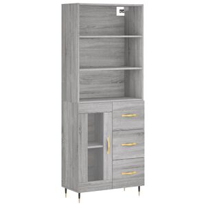vidaXL h&oslash;jskab 69,5x34x180 cm konstrueret tr&aelig; gr&aring; sonoma-eg