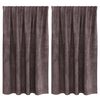 vidaXL Velour Gardiner 2 stk. Brun 140 x 140 cm Fl&oslash;jl