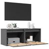 vidaXL vægskabe 2 stk. 45x30x35 cm massivt fyrretræ grå
