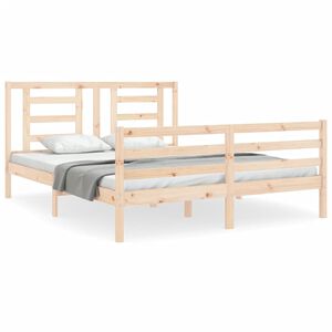 vidaXL sengeramme med sengegavl 160x200 cm massivt tr&aelig;