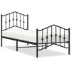 vidaXL sengeramme med sengegavl og fodg&aelig;rde 90x190 cm metal sort