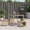 vidaXL haveskamler 4 stk. med hynder 41x41x36 cm polyrattan beige