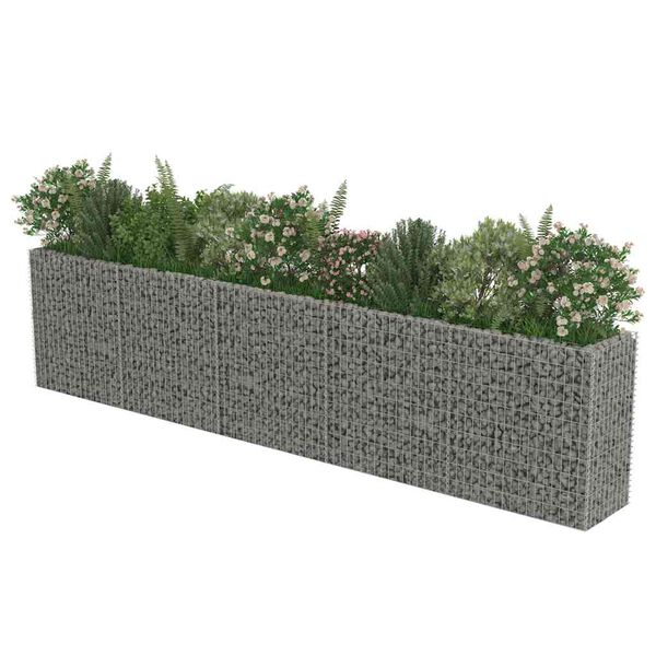 vidaXL gabion-højbed 450x50x100 cm galvaniseret stål
