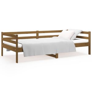 vidaXL daybed 90x190 cm massivt fyrretr&aelig; gyldenbrun