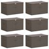 vidaXL Opbevaringskasse 6 pcs Gr&aring; 60 x 43 x 35 cm Ikke-v&aelig;vet stof