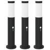 vidaXL pullertlamper med sensor 3 stk. 50 cm rustfrit st&aring;l IP44