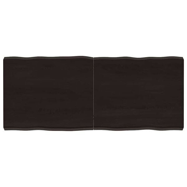 vidaXL bordplade 120x50x(2-6) cm naturlig kant behandlet tr&aelig; m&oslash;rkebrun