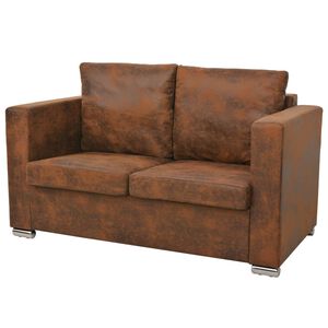 vidaXL 2-personers sofa 137 x 73 x 82 cm kunstigt ruskindsl&aelig;der