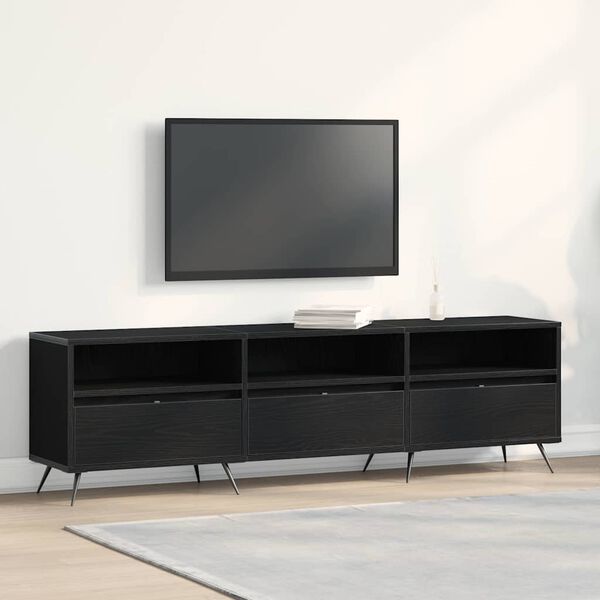 vidaXL TV-skab Sort eg 150 x 30 x 44,5 cm Konstrueret tr&aelig;