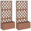 vidaXL plantekasser med espalier 2 stk. 65x33x135 cm WPC brun