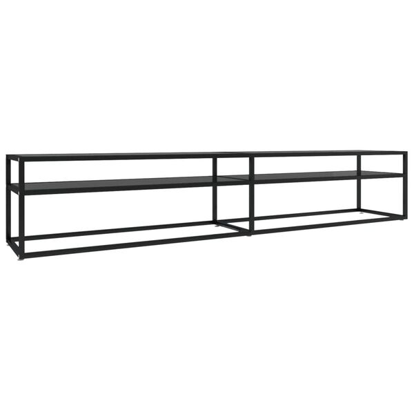 vidaXL tv-bord 220x40x40,5 cm hærdet glas sort