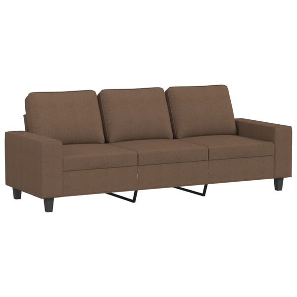 vidaXL 3-personers sofa med fodskammel 180 cm stof Brun