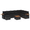 vidaXL sofas&aelig;t til haven 9 dele med hynder polyrattan sort