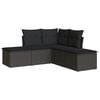 vidaXL sofas&aelig;t til haven 5 dele med hynder polyrattan sort