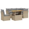 vidaXL sofas&aelig;t til haven 5 dele med hynder polyrattan beige