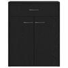 vidaXL Sideboard med skuffe Sort eg 60 x 30 x 75 cm Konstrueret træ