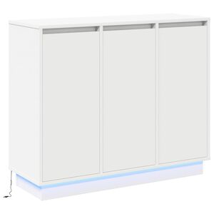 vidaXL LED Sideboard Hvid 90 x 32 x 75 cm Konstrueret tr&aelig;