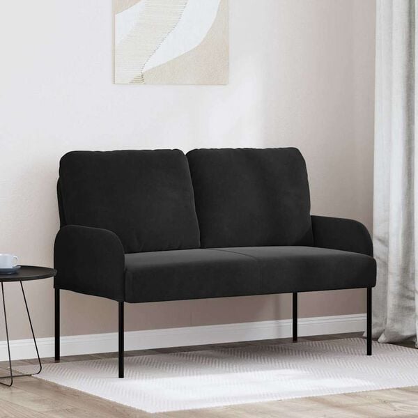 vidaXL Sofaer med pude 110cm Sort Krydsfin&eacute;r