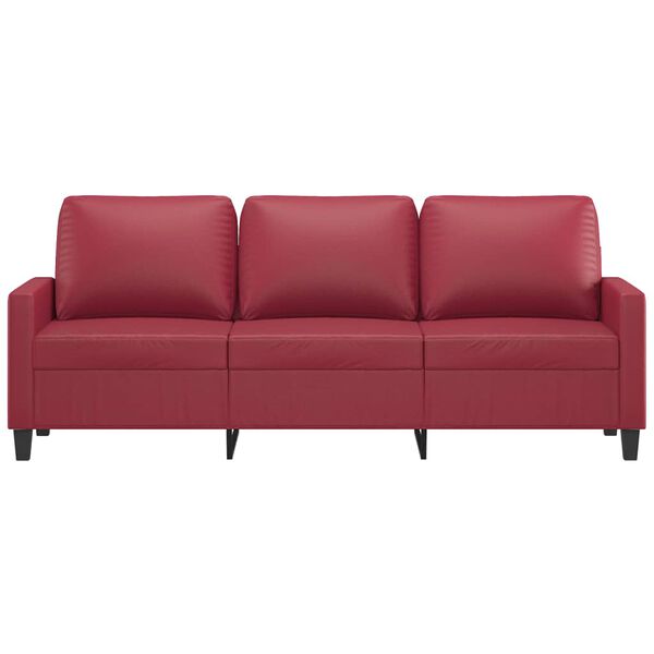 vidaXL 3-personers sofa 180 cm kunstlæder vinrød