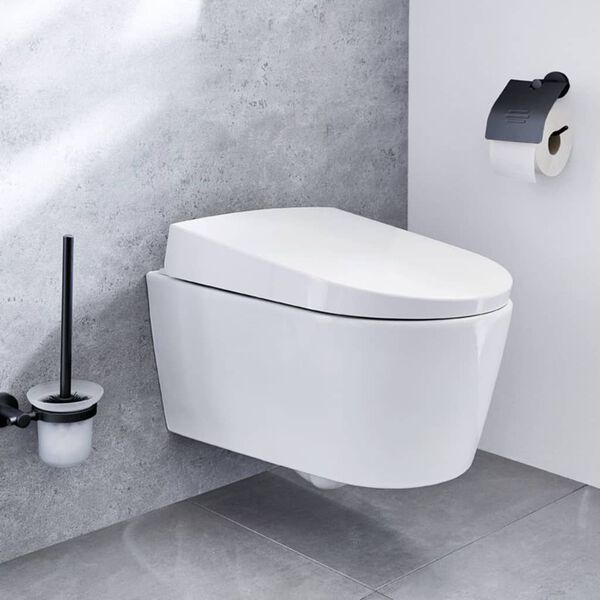 Kleine Wolke toiletrulleholder med l&aring;g Apollo Nero sort