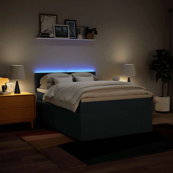 vidaXL kontinentalseng med madras 140x190 cm stof bl&aring;