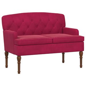 vidaXL L&aelig;nestol med knap tufting Vinr&oslash;d 111 x 65 x 79 cm Fl&oslash;jl