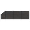 vidaXL Hegnss&aelig;t 4 stk. 619 x 186 cm WPC og Aluminium Sort