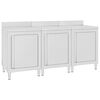 vidaXL kommercielt k&oslash;kkenbord med skab 180x60x96 cm rustfrit st&aring;l