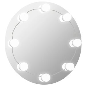 vidaXL v&aelig;gspejl med LED-lys rundt glas