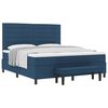 vidaXL Box spring seng med hovedg&aelig;rde Bl&aring; 180 x 200 cm Stof