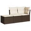 vidaXL sofas&aelig;t til haven 3 dele med hynder polyrattan brun