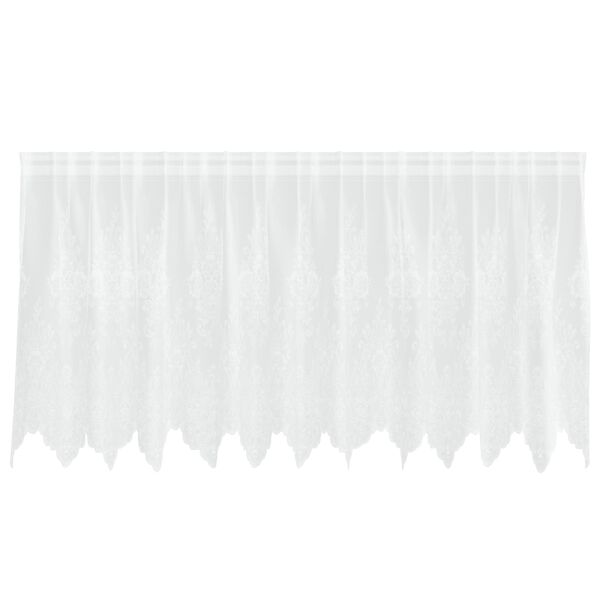 vidaXL Lace Gardin med gardiner Blomstret Hvid 120 x 300 cm Polyester