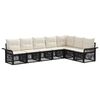 vidaXL Havesofa S&aelig;t 7 stk. Sort polyrattan
