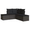 vidaXL sofas&aelig;t til haven 5 dele med hynder polyrattan sort