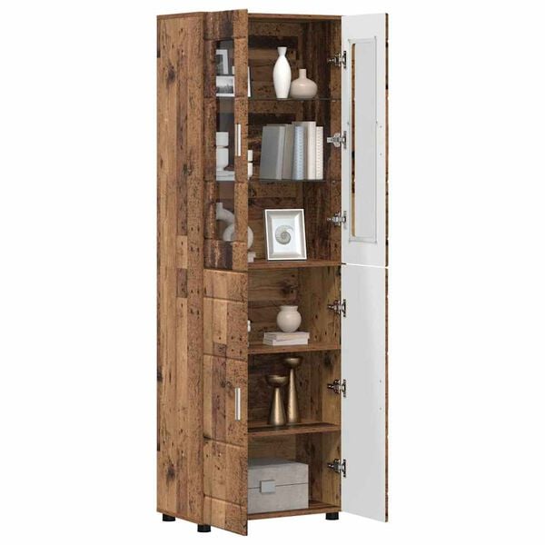 vidaXL Highboard FLORIN Gammelt tr&aelig; 60 x 35 x 182 cm Konstrueret tr&aelig;