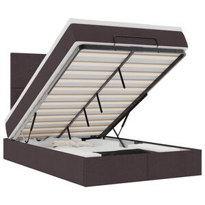 vidaXL osmannisk sengeramme med madras 120x200 cm stof m&oslash;rkebrun