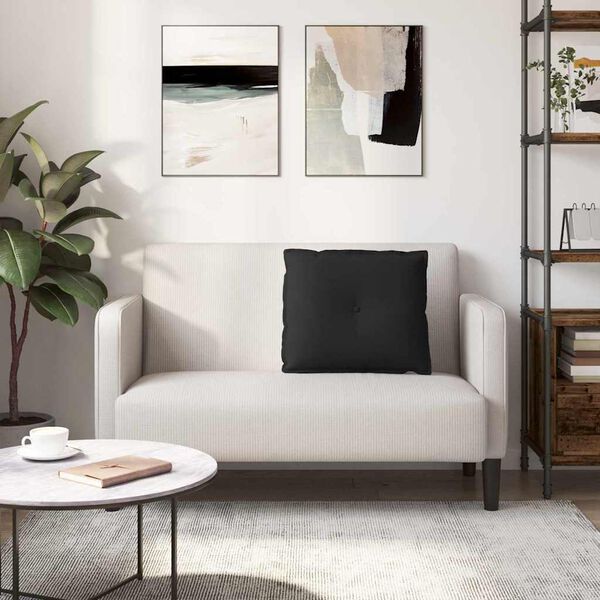 vidaXL Rygpude Sort 60 x 50 cm Mikrofiberstof