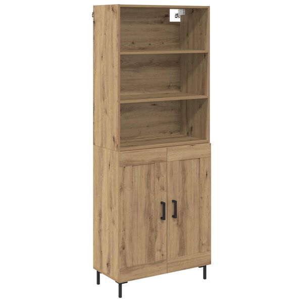 vidaXL Highboard Artisan Egetr&aelig; 69,5 x 34 x 180 cm Konstrueret tr&aelig;
