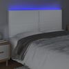 vidaXL sengegavl med LED-lys 200x5x118/128 cm kunstlæder hvid