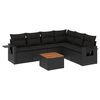 vidaXL sofas&aelig;t til haven 7 dele med hynder polyrattan sort