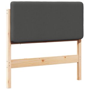vidaXL Polstret sengegavl Brun og m&oslash;rkegr&aring; 75 cm Massiv fyrretr&aelig;