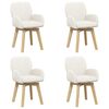 vidaXL Svingende Spisestole 4 pcs Boucl&eacute; Cremefarvet 54 x 58 x 87 cm