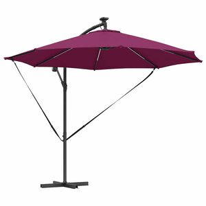 vidaXL Parasol Bordeaux Rød 294 x 294 x 248 cm Polyester og Aluminium