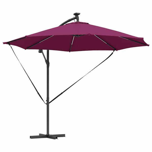 vidaXL Kantilever bananparasol Bordeauxrød 294 x 294 x 248 cm